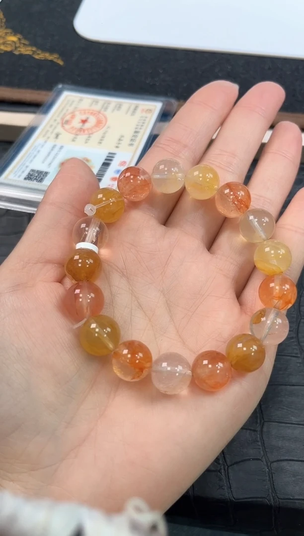 未镶嵌手链水晶25号锦鲤胶花水晶单圈12+mm