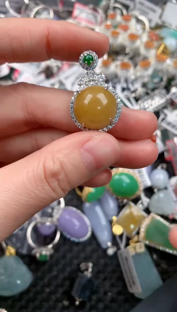 银S925镶嵌戒指翡翠11-11---10