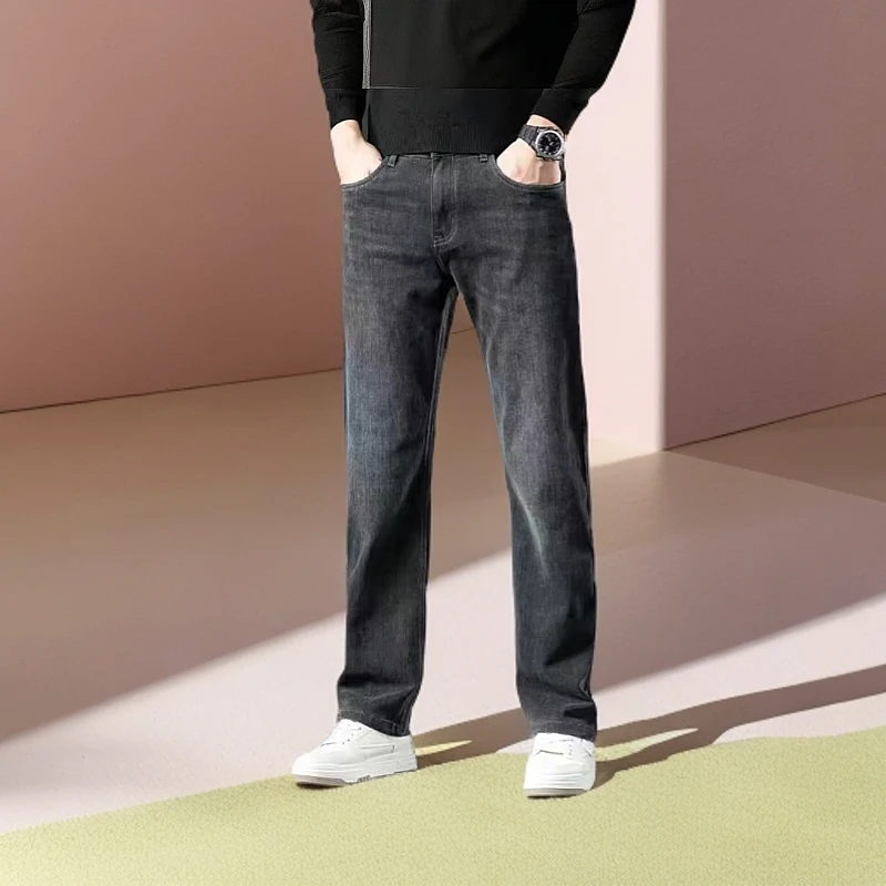 311秋季男牛仔裤子 比休闲裤还舒服的直筒男士百搭弹力男裤  2024