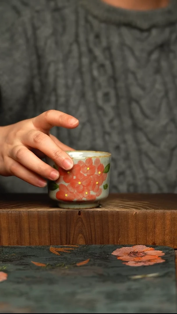 杯釉下彩手工手绘同款陶器