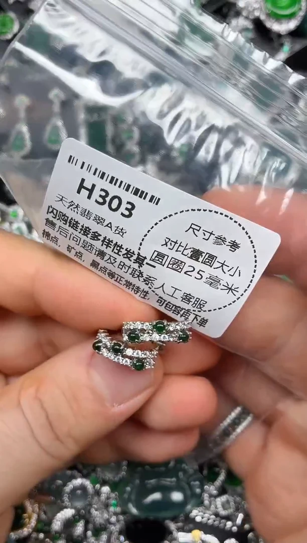 颈饰未镶嵌翡翠H303耳扣