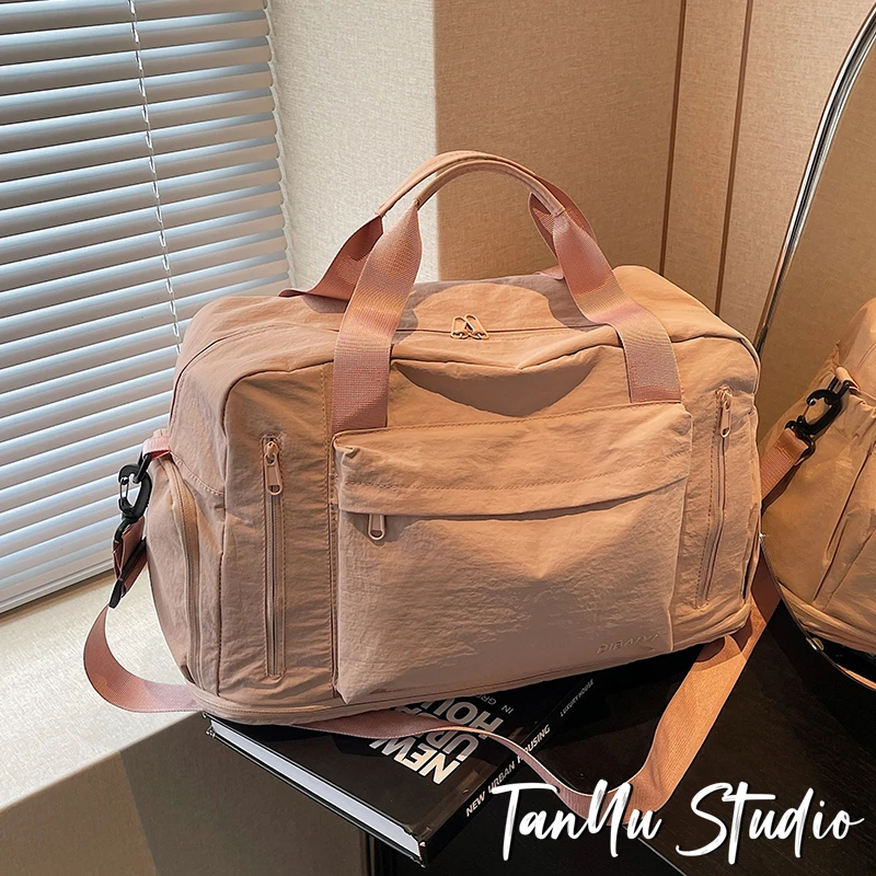 探屿大容量短途旅行包手提轻便出差行李袋扩容斜挎防水运动健身包