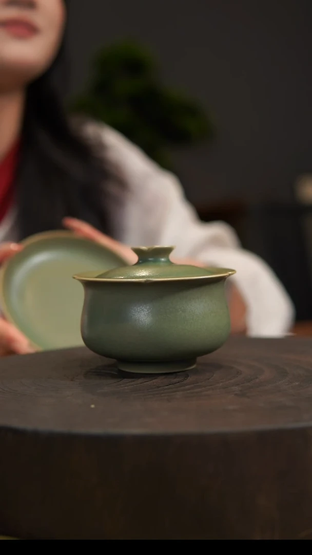 杯子钱袋二才盖碗汝州原产地  原矿老釉