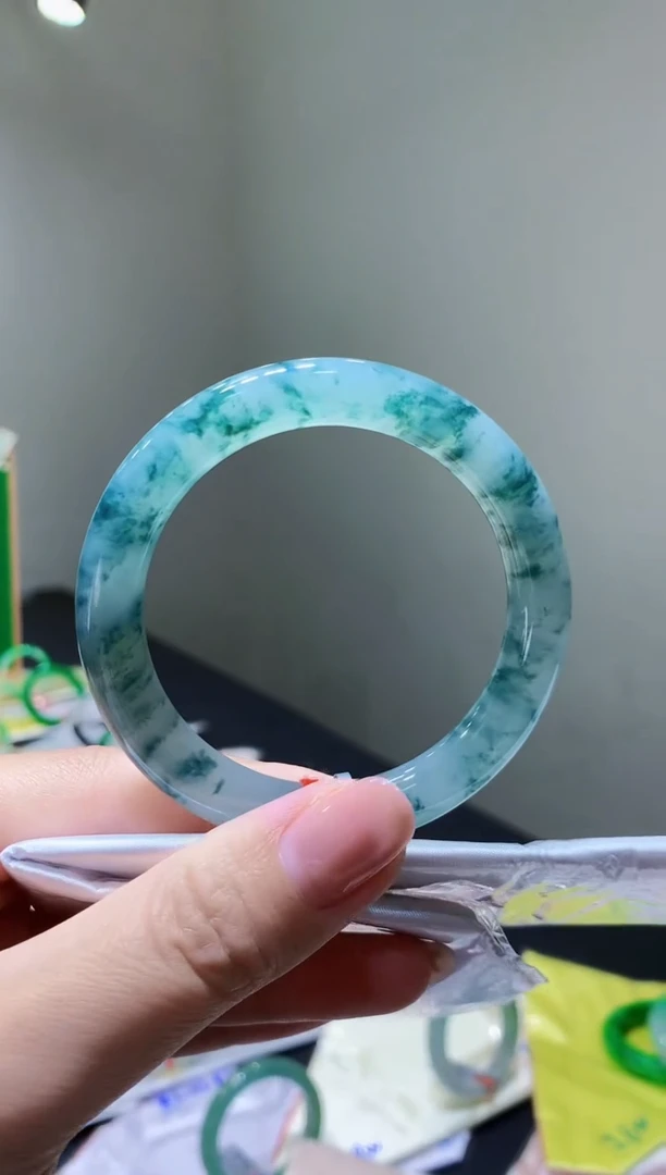 未镶嵌手镯翡翠-k315天然缅甸A货翡翠55.3圆条