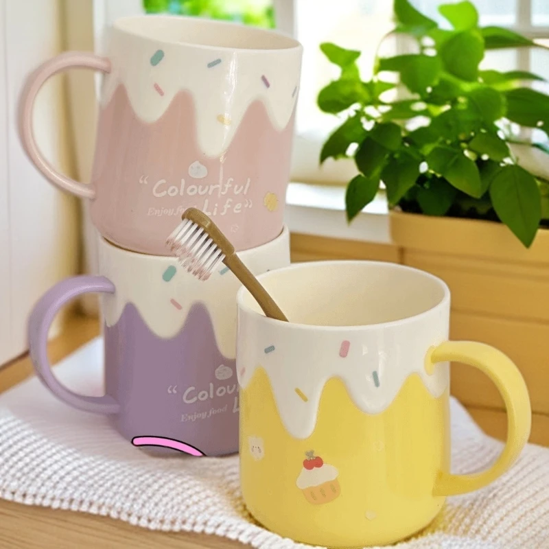 冰淇淋公主洗漱杯女生儿童刷牙杯子可爱学生宿舍洗漱牙缸一家三口