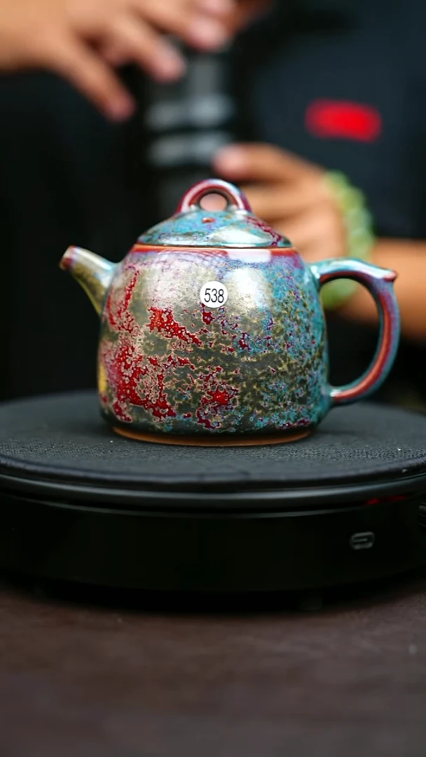 538#原矿钧瓷炉钧釉秦权壶