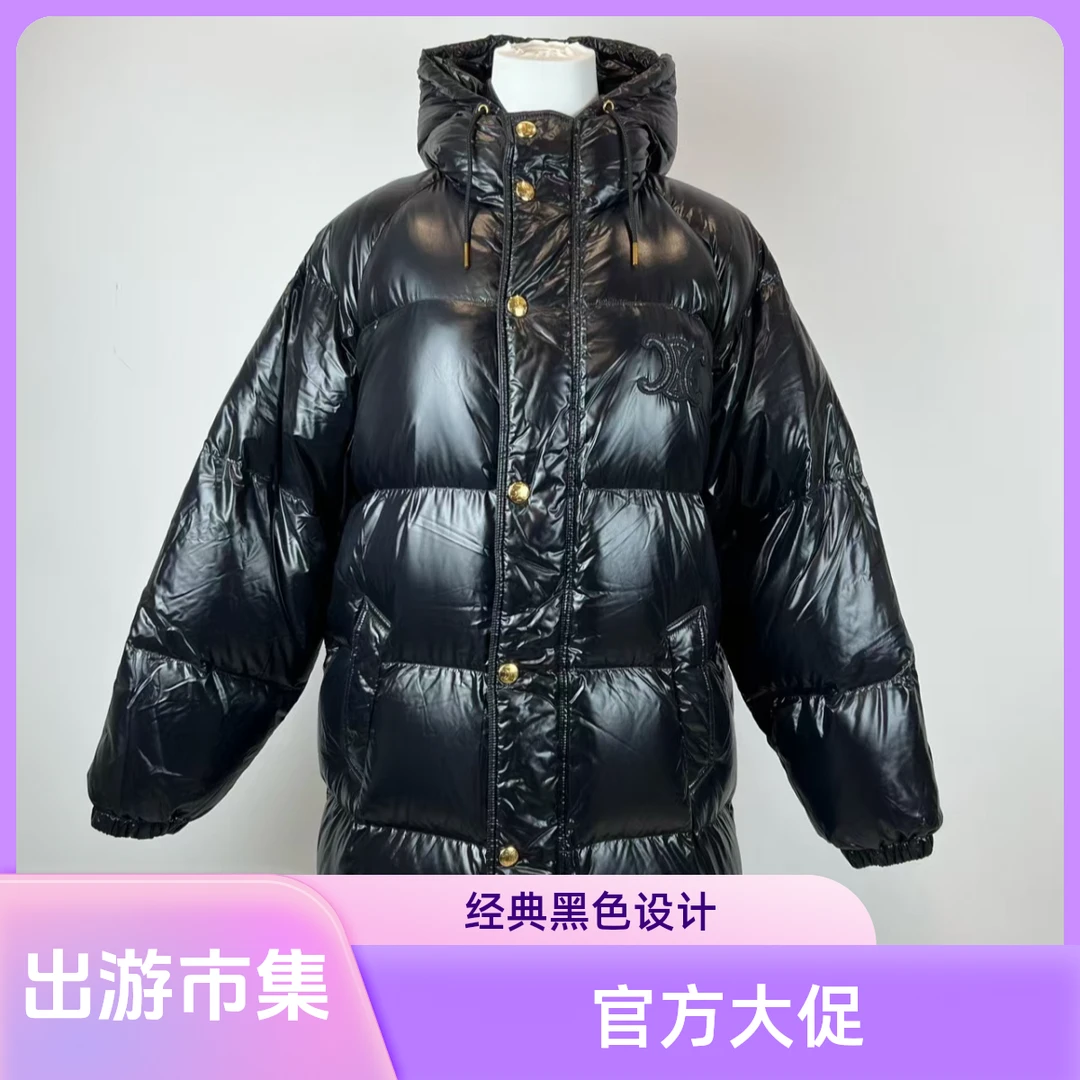 99新 Celine/思琳 2502106/36码/logo徽标高领拉链羽绒服/26500