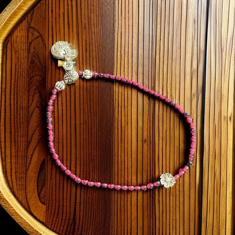 新春祝福年货天然石榴石手工气质手串轻奢时尚百搭编织女款