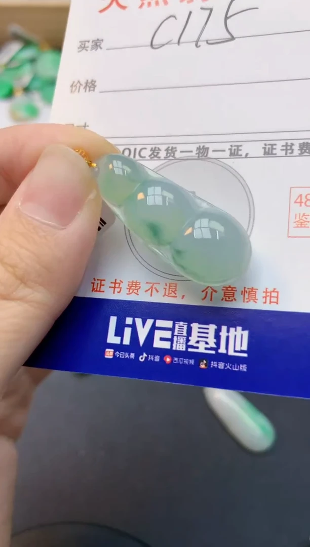 颈饰18K金镶嵌翡翠天然缅甸A货翡翠