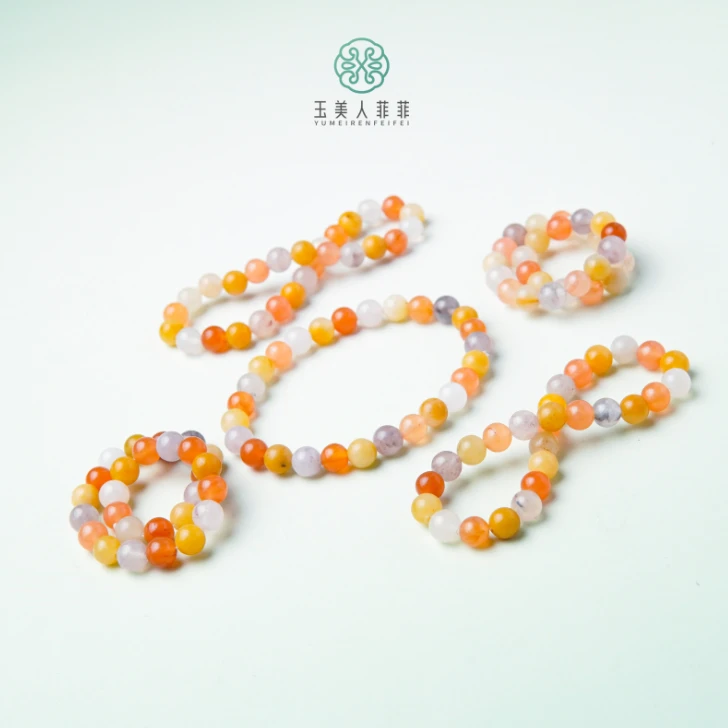 石惑珠宝^金丝圆珠手串约6mm+/多样性发一