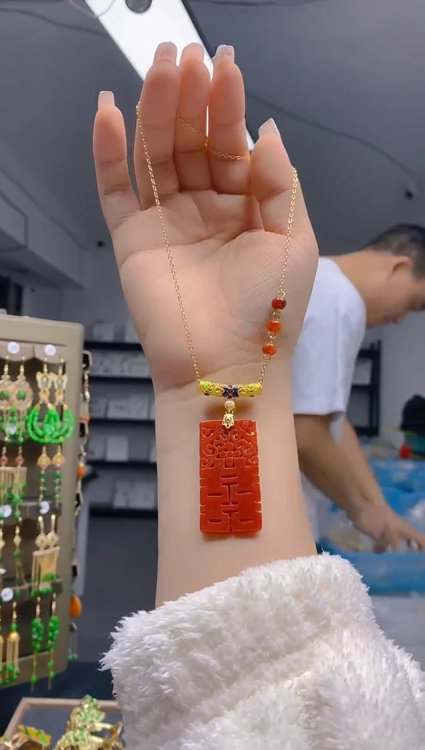 【闪购商品】翡翠耳饰合金106翡翠锁骨链