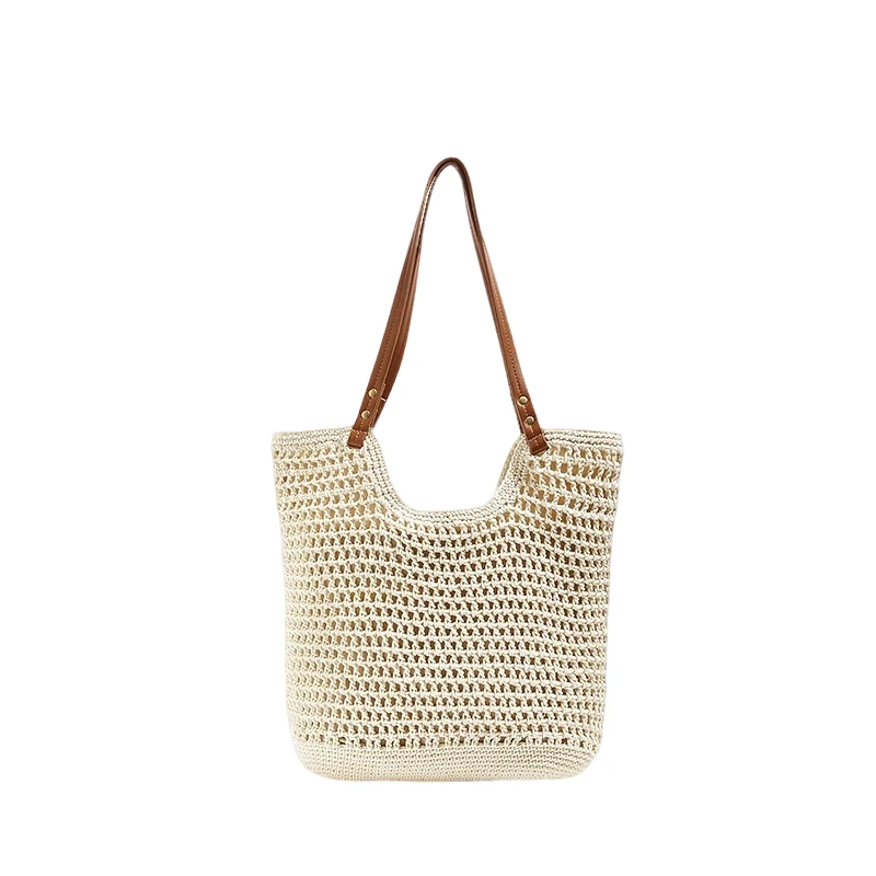 单肩包2025新款镂空手工网格编织包文艺沙滩小众休闲【SugarBox】