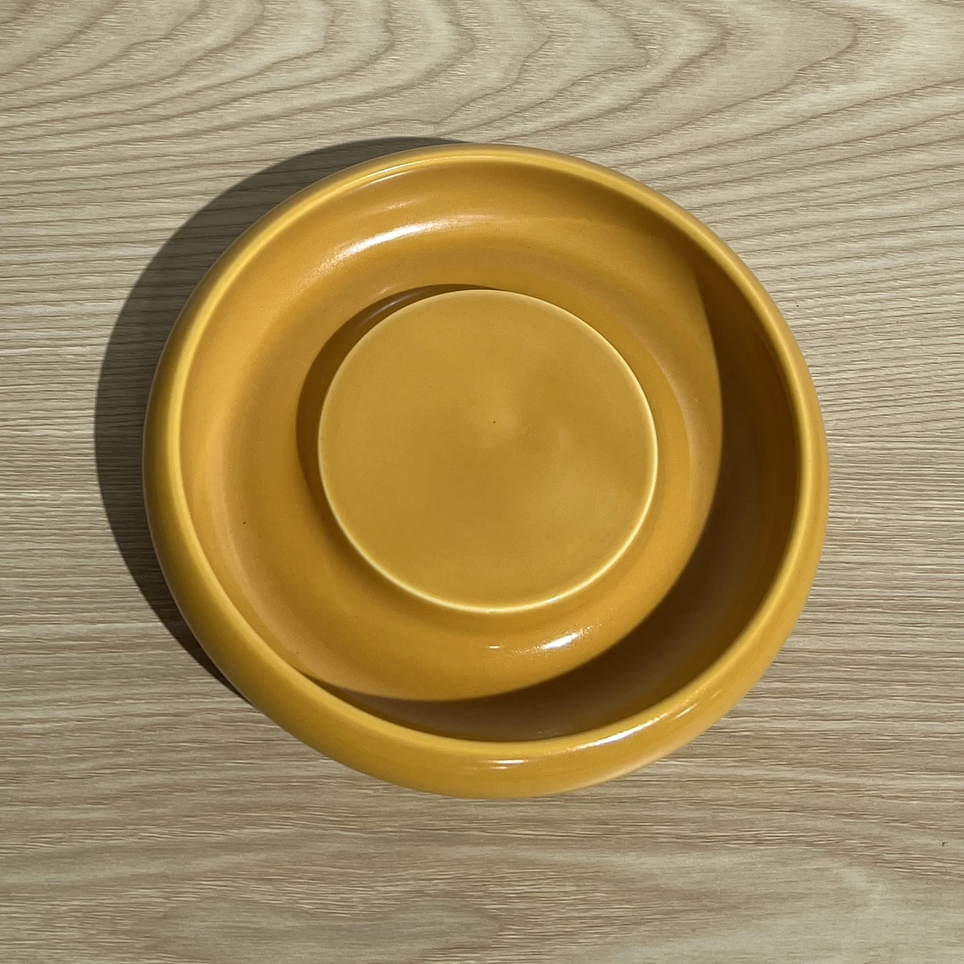 闻兮茶器明黄釉壶承底碟陶瓷茶盘小号