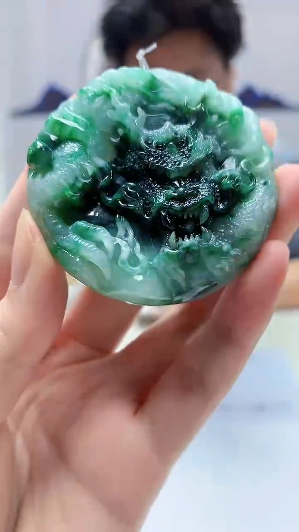 【闪购商品】定制翡翠未镶嵌4688zm-毛货挂件29龙牌