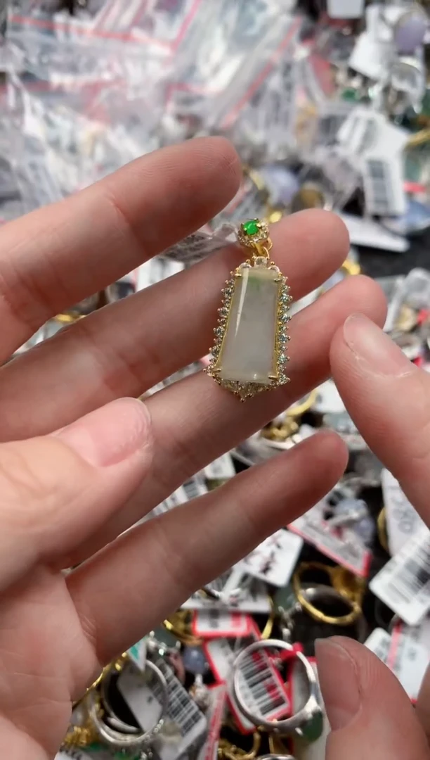 银S925镶嵌戒指翡翠4444   8