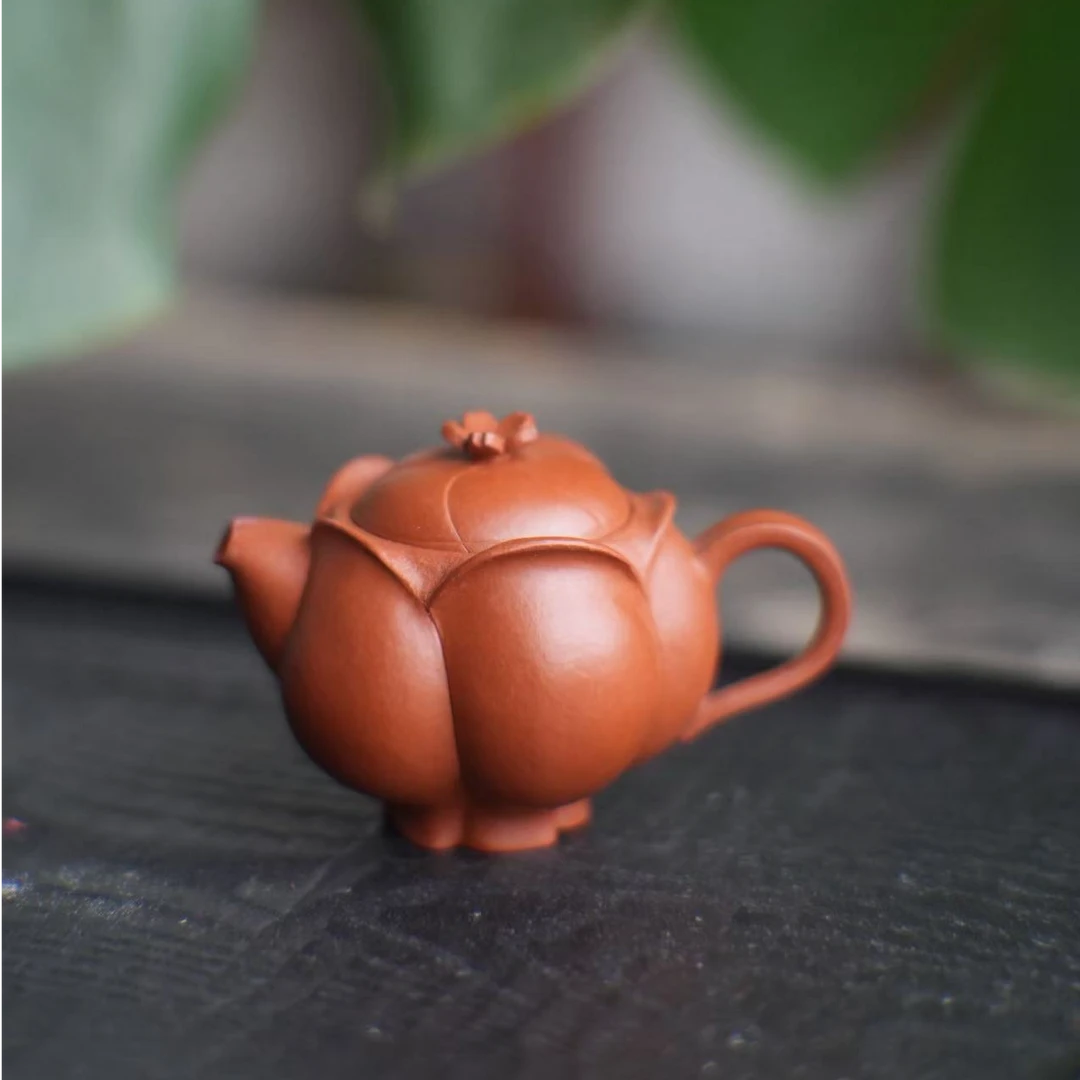 十七家【小红花】100cc紫砂原矿朱泥小花壶家用小容量品茶手制