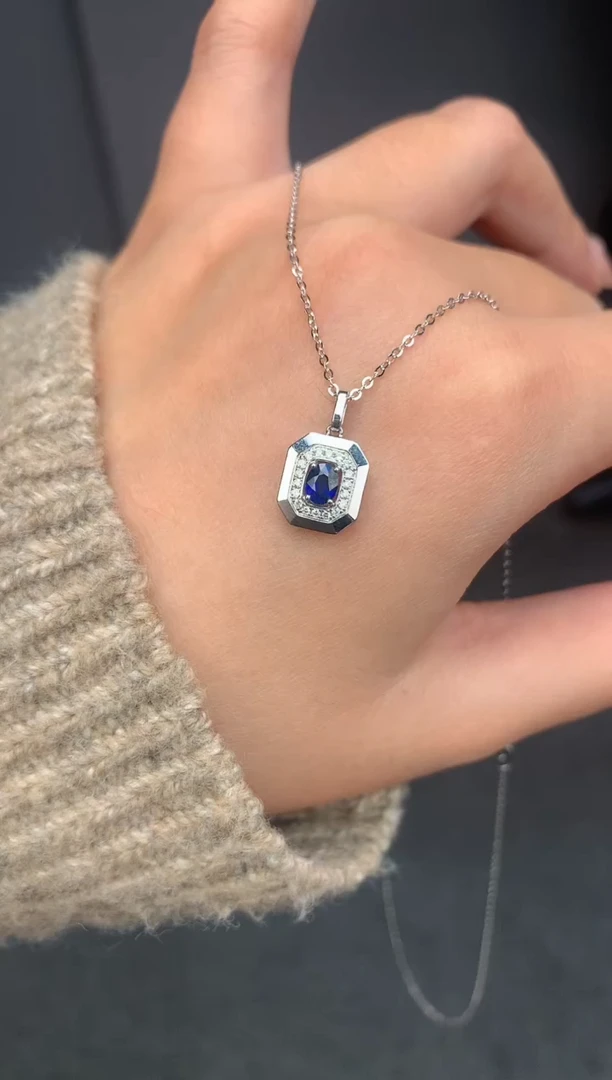 【闪购商品】蓝宝石颈饰18K金镶嵌31分蓝宝石项链