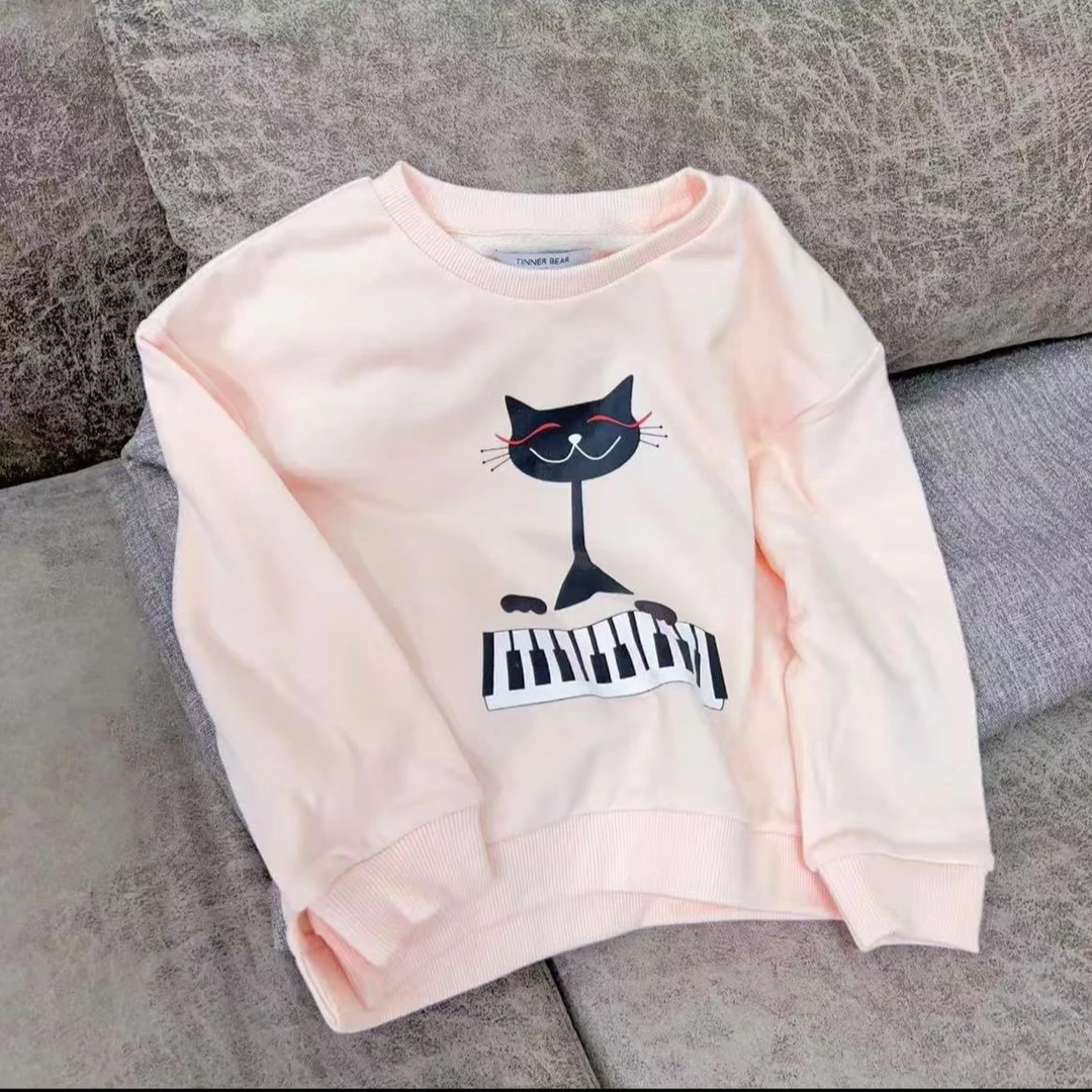 女童春秋时尚新款2025休闲加绒卫衣秋季长袖上衣儿童圆领