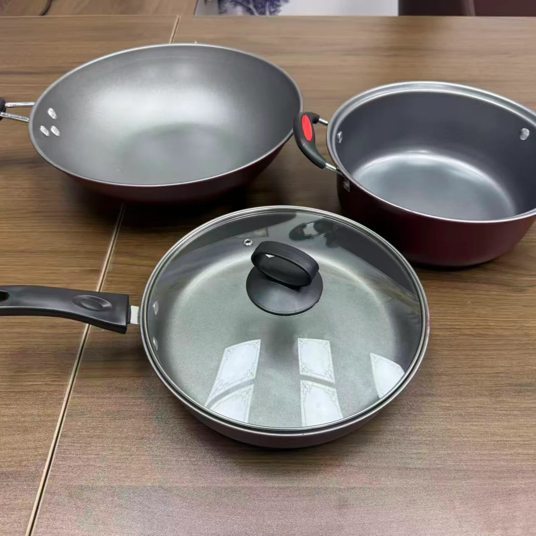 炒菜锅组合3件套锅具套装礼品