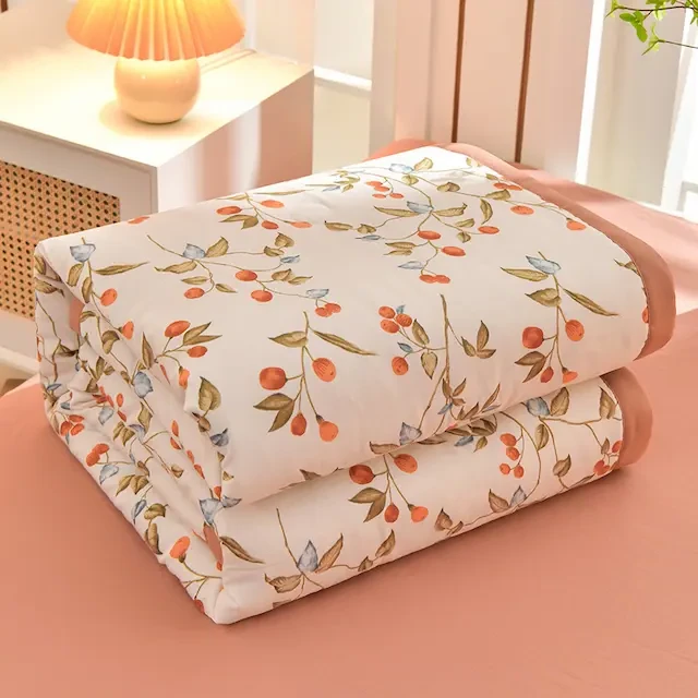 夏凉被空调被单人学生宿舍小清新夏被双人成人款可机洗印花薄款被