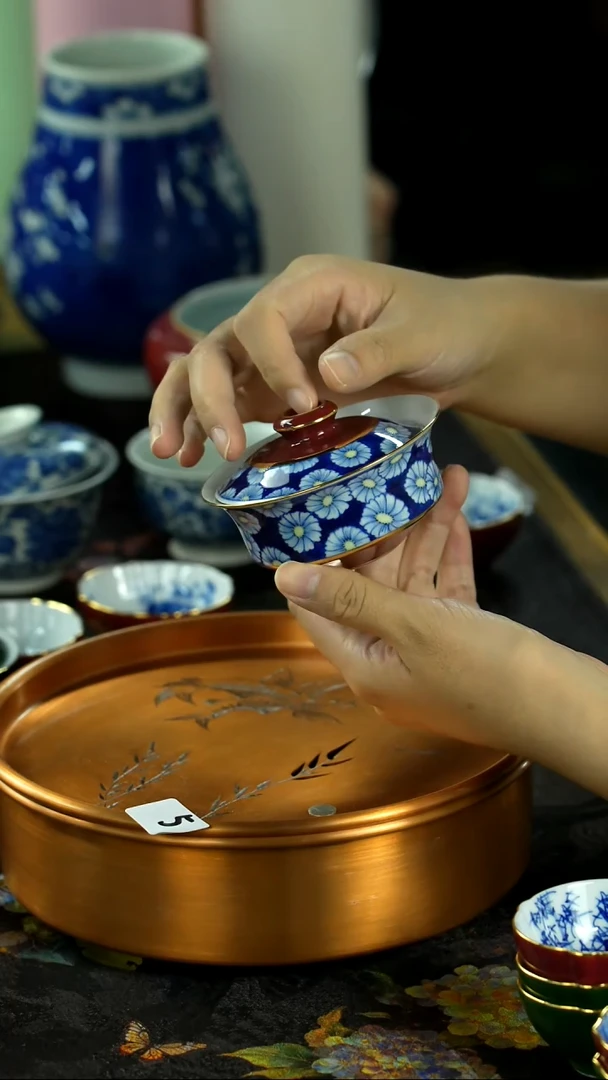 中秋国庆景德镇手绘瓷器