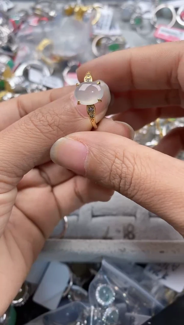 银S925镶嵌戒指翡翠999---1