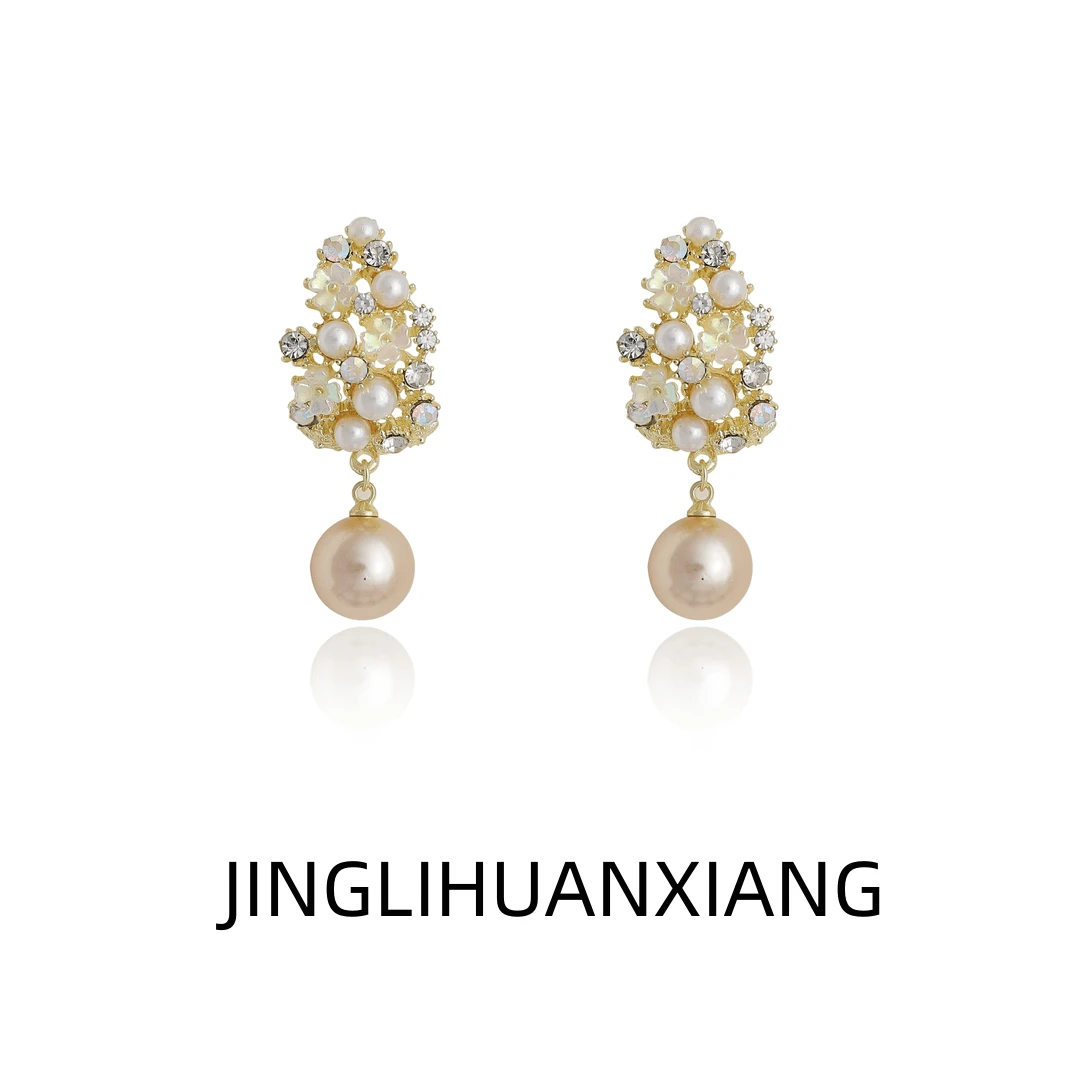 合金耳饰 c-669重工繁花似锦耳坠气质轻奢时尚复古法式优雅8102