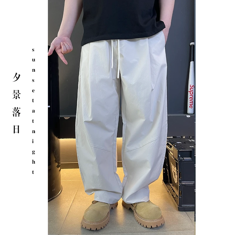 【cityboy】春夏款速干大阔腿宽松百搭休闲直筒弯刀长裤077