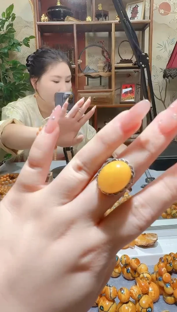 蜜蜡颈饰银S925镶嵌1996天然蜜蜡珠宝奇石全都保真