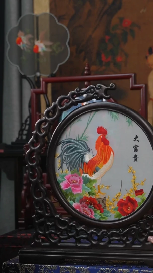 刺绣绣花摆件摆台