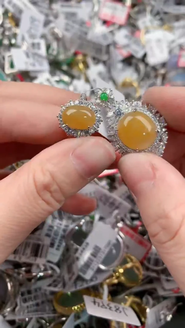 银S925镶嵌戒指翡翠17      6