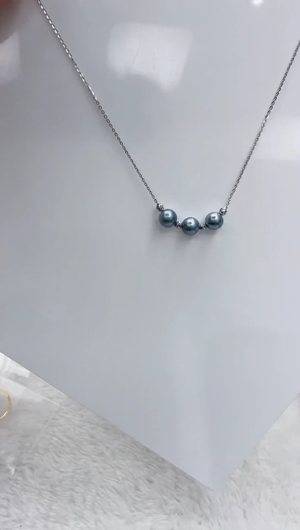【闪购商品】海水珍珠颈饰银S925镶嵌海水珍珠项链