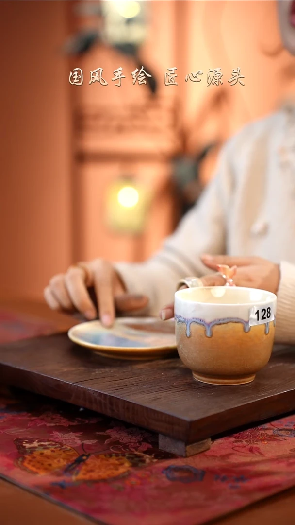 陶瓷景德镇高温釉中彩餐具（无毒无铅无镉）孤品款 128