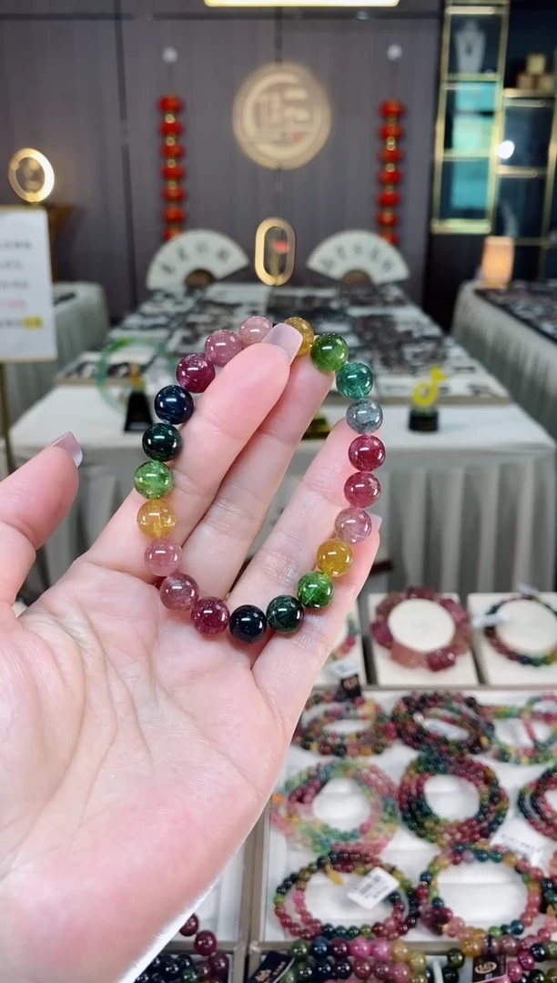 未镶嵌老矿碧玺单圈手串9mm+碧玺hon多样性发货一条