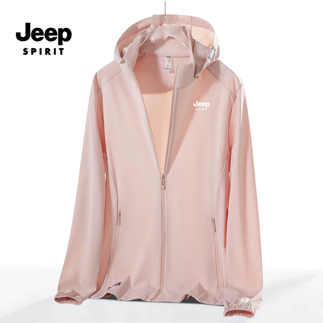 JEEPSPIRIT夏季冰钛原纱防晒衣女吉普户外防紫外线透气弹力防晒服