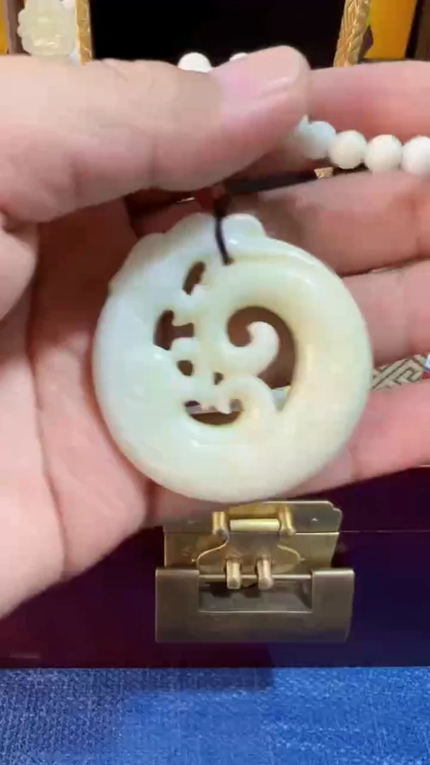 和田玉未镶嵌挂件和田 古龙平安扣(飞铃文玩)