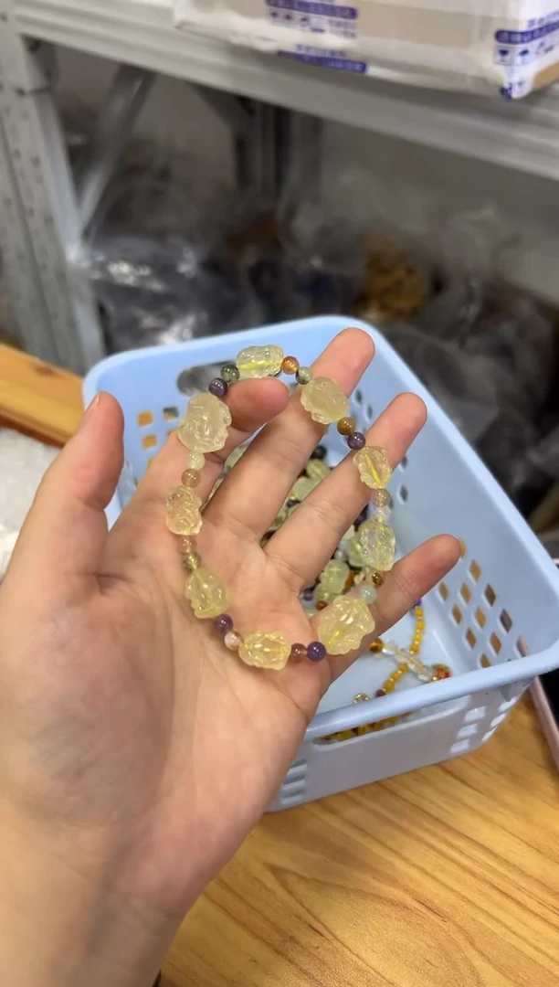 水晶手链未镶嵌黄水晶貔貅阵手串[1180]