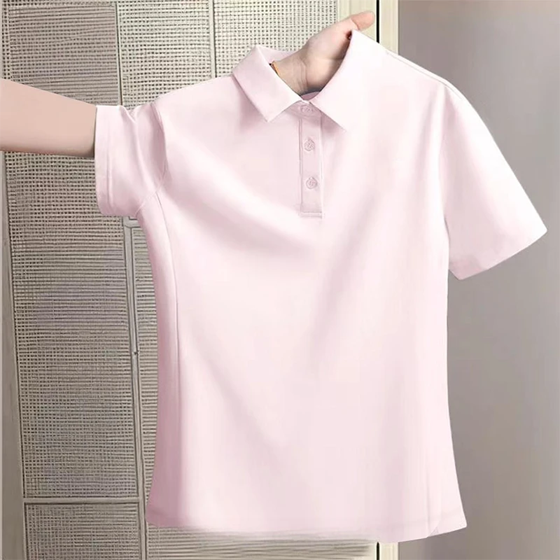 速干防晒POLO衫短袖t恤女夏季透气运动大码纯色简约时尚翻领上衣