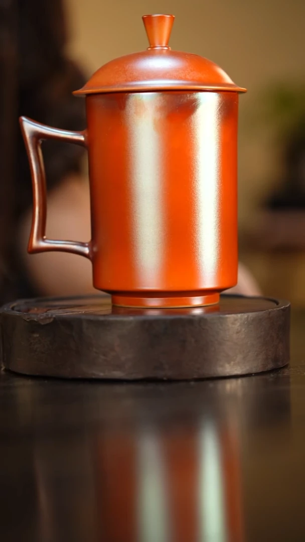 17柴房陶瓷柴烧金玉盖杯