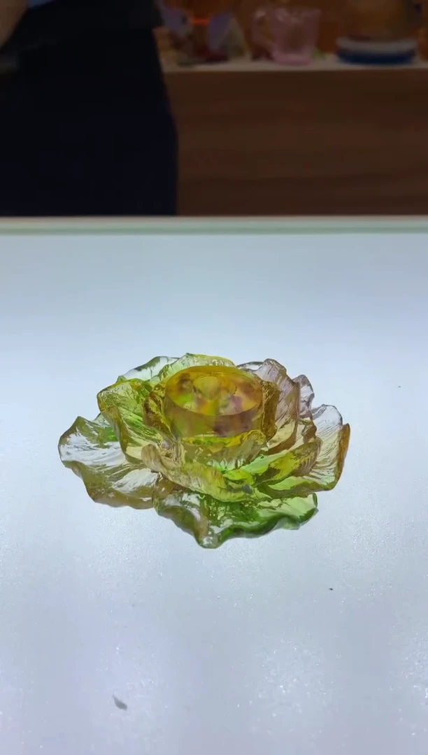 琉璃手工艺品牡丹花香插彩色
