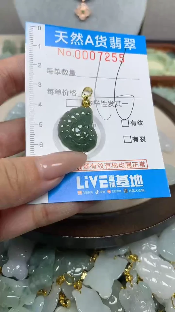 翡翠未镶嵌颈饰净货挂件-7255