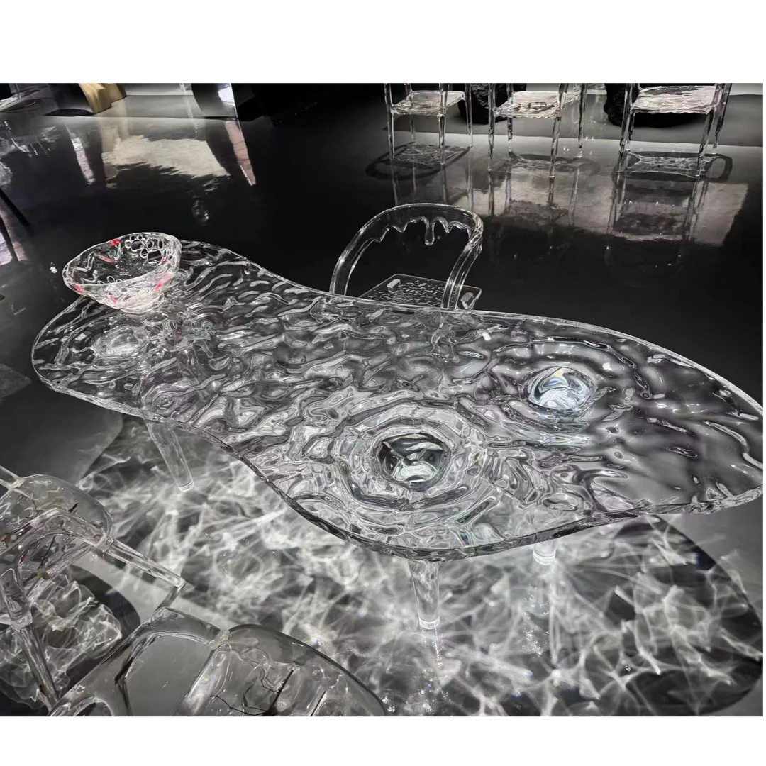 【本尼家】TY34现代轻奢水波纹《蝴蝶》茶台铂晶茶几客厅办公桌