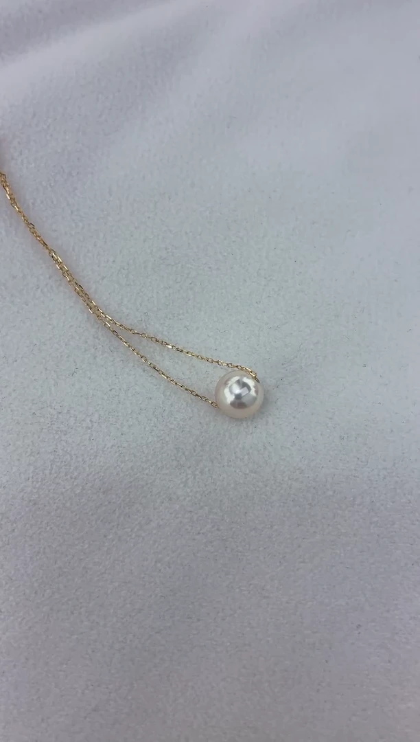 颈饰18K金镶嵌海水珍珠路路通8.5-9（微瑕