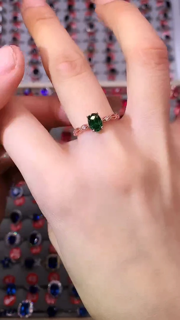 【闪购商品】透辉石戒指银S925镶嵌1111111