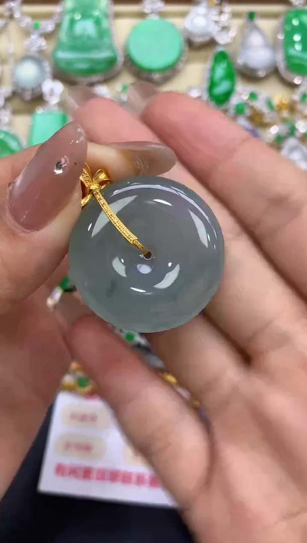 颈饰18K金镶嵌翡翠130-中国好珍宝