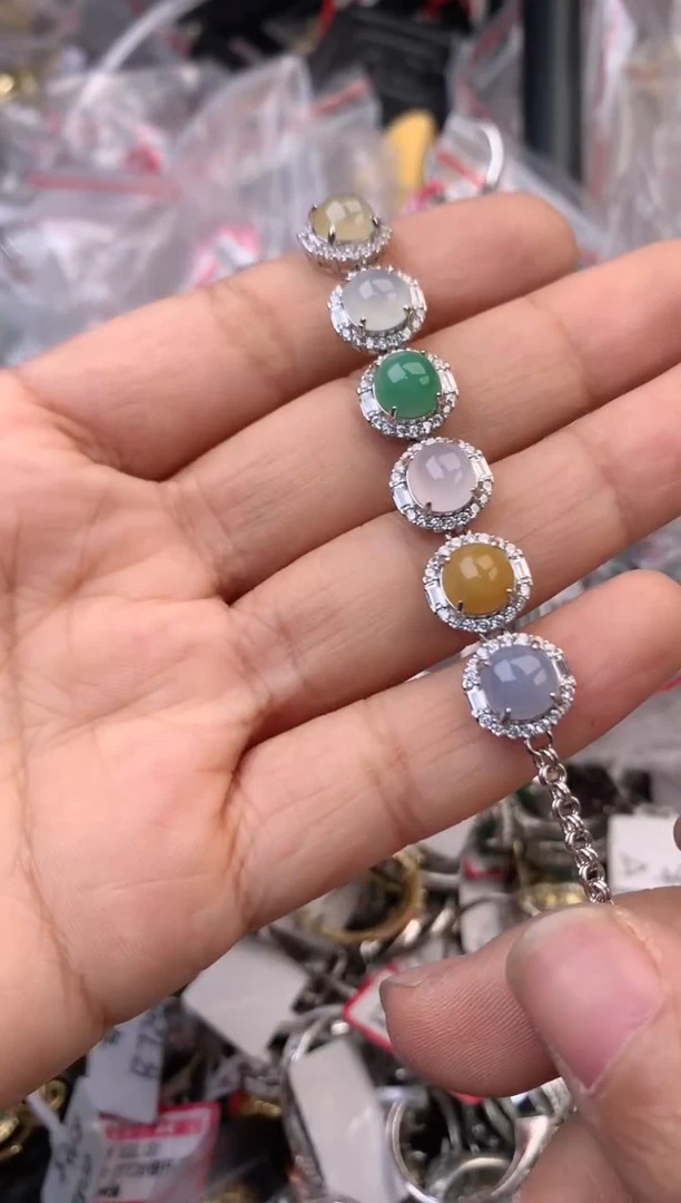 银S925镶嵌戒指翡翠888              8