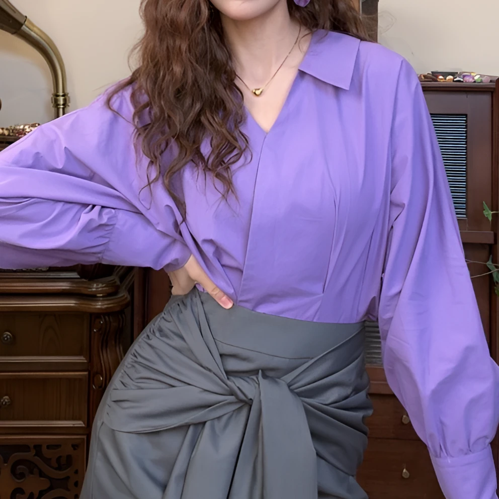 清【港万】通勤百搭简约设计感衬衫Y3490