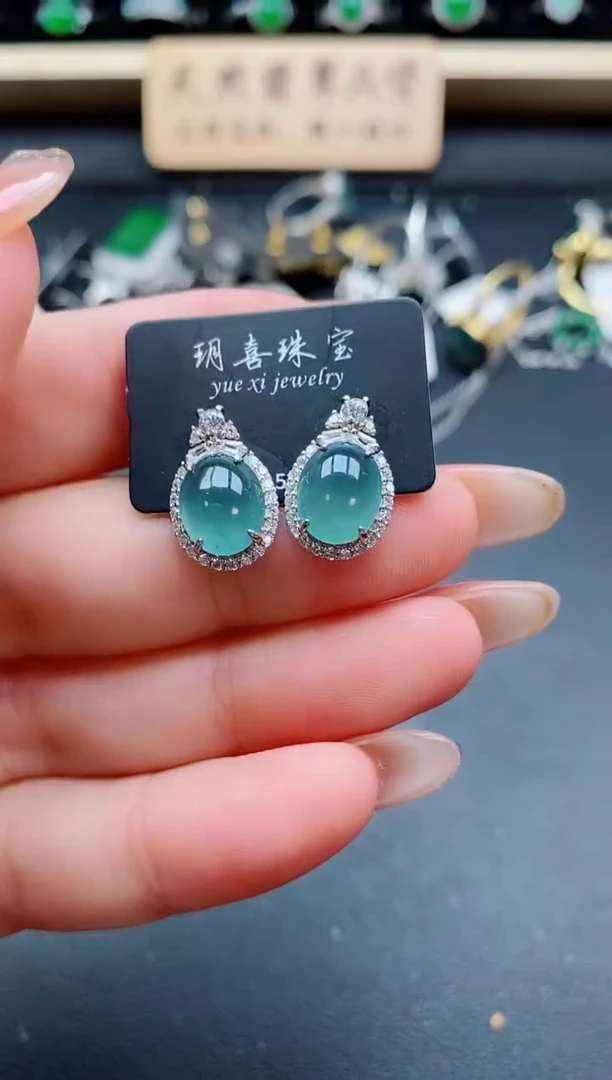银S925镶嵌戒指翡翠1