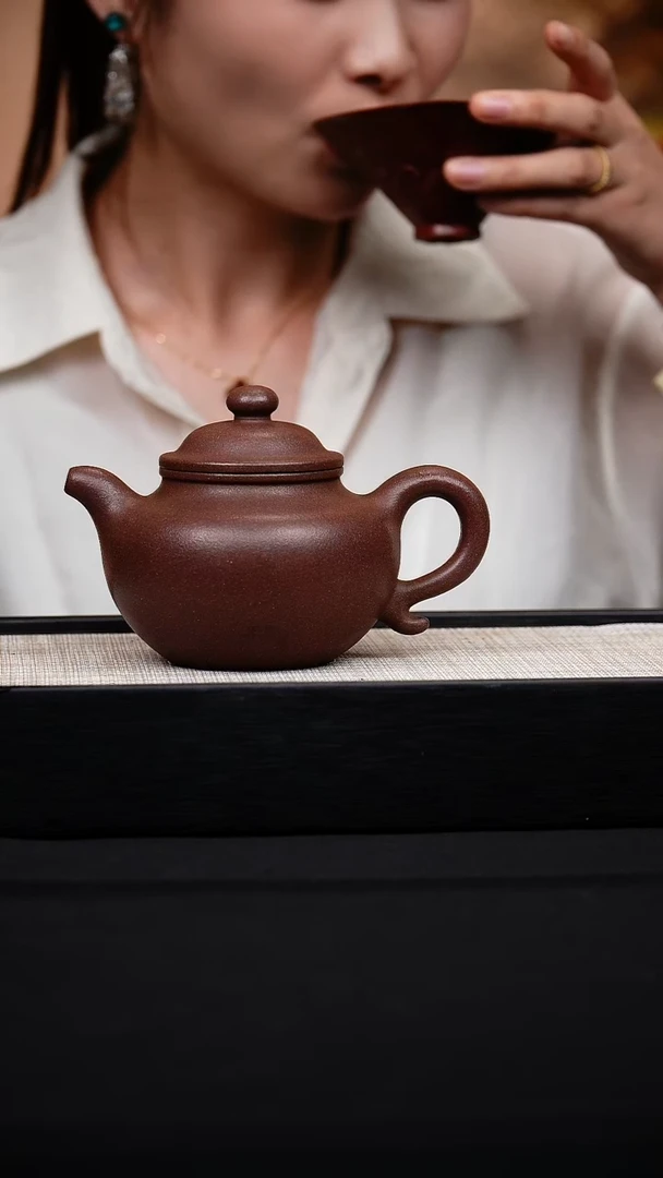 茶壶紫砂桃花泥 莲子