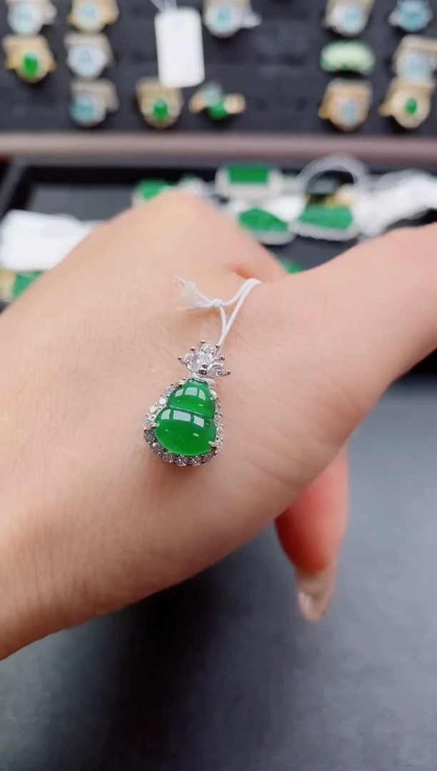 吊坠(不含链)银S925镶嵌翡翠1